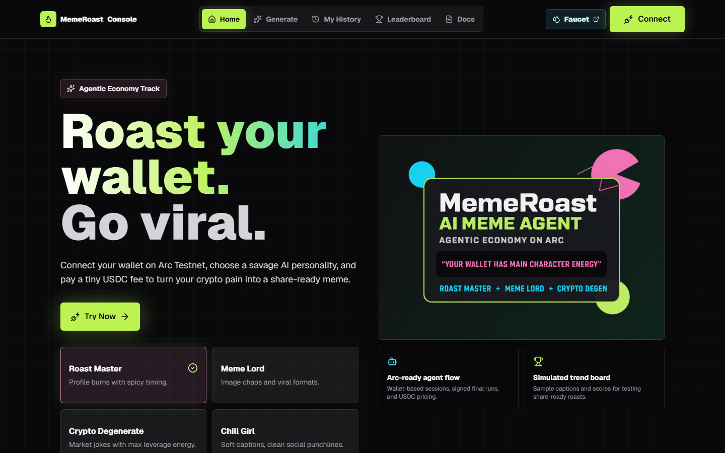 MemeRoast home screen